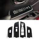 PeakPurit Window Lift Trim Switch Panel Cover Trim for Honda 2023-2025 Pilot & 2026 Passport Interior Accessories Black Brushed Stainless Steel Material