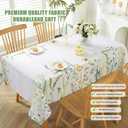 Floral Tablecloth Rectangle | Floral Printed Fabric, Washable, Wipeable, Stain Resistant, Spill Proof, Wrinkle-resistant, Reusable, Durable, Decorative