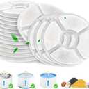 Cat Fountain Filter, 16 Pcs Cat Water Fountain Filters Replacement Dia is 5", 3-Filtration System Round Carbon Filters Compatible with 81oz / 2.4L Round Automatic Pet Dog Water Fountain Dispenser