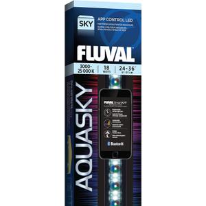 Fluval Aquasky 2.0 Bluetooth LED Aquarium Light  18W, 2436" | RGB + 6500K White | App Controlled with Weather & 24-Hour Light Cycle | IP67 Waterproof | Wide 120 Degree Light Spread