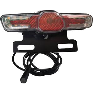 Ebike Tail Light with M7 6 Pin Female Waterproof Connector Rack Mount Super Bright LED Warning Rear Light for Electric Bike Compatible for 36V 48V Night Riding Taillight 59 in Wire
