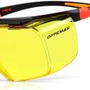 Optic Max Safety Glasses That Fit Over Your Prescription Eyewear (Amber)