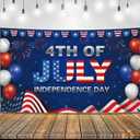KatchOn, XtraLarge 4th of July Banner - 72x44 Inch | 4th of July Backdrop for 4th of July Decorations | Independence Day Decorations | Happy Independence Day Banner for Fourth of July Decorations (Red, Blue Patriotic Banner)