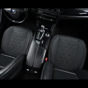 Luxury Leather Front Seat Cover, Non Slip All Inclusive with Storage Bag, Suitable for 95% Sedan, SUV, Truck, 2 Piece Black