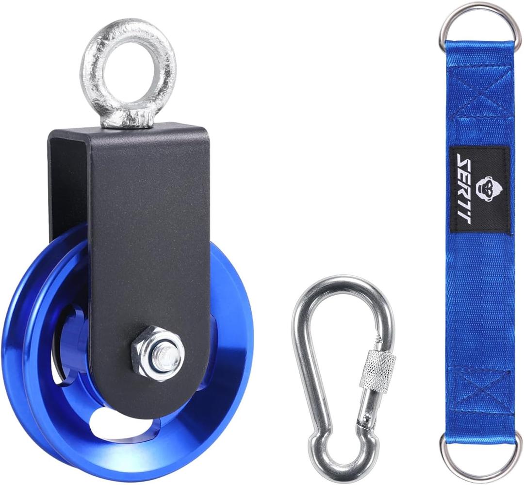 Cable Pulley Wheel for Home Gym Pulley System, Upgraded 90mm Aluminium Alloy Gym Pulley for Maximum 660LBS Load (Blue)