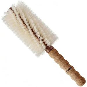 TRENFI Boar Bristle Round Brush for Blow Drying and Blowout — 2.75 Inch Dual-Fiber Boar and Nylon Barrel with Cork Handle for Volume, Fine to Medium Hair