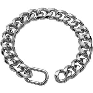 19MM Light Metal Thick Cuban Link Chain for Dogs, 18'' Silver Dog Chain Collar for Small Medium Dogs