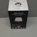 Outdoor Battery Operated Table Lamp Waterproof, 4000mAh Cordless Table Lamp Rechargeable, Touch Dimmable Desk Lamp, LED Night Light for Patio Camping Restaurant Home (Wood Grain, 9.6in)