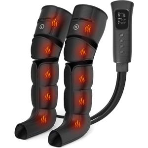 Leg Massager with Heat and Compression for Circulation and Pain Relief, 6 Modes Foot Calf Thigh Knee and Leg Compression Massage Boots for Swelling, Edema and RLS, Gifts for Mom, Dad, Seniors