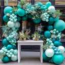 Teal Blue Balloons Double Stuffed Mint Blue Balloon Garland Arch Kit Metallic Peacock Balloons Different Sizes for Birthday Baby Shower Winter Bridal Prom Party Decorations