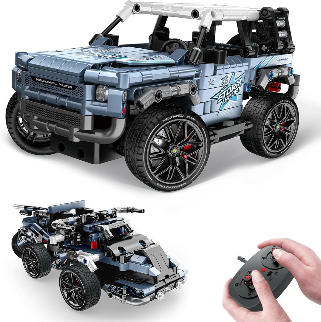 OWNONE 1 Off Road Pickup 4x4 Building Kit, 2 in 1 Stem Building Toy with Remote Control, Technique Race Car Building Toy for Kids, Birthday Gift Idea for Boys Ages 6+ (503 PCS)
