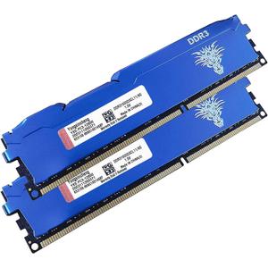 Yongxinsheng DDR3 16GB Kit (8GBx2) Desktop RAM 1600MHz PC3-12800 UDIMM Non-ECC Unbuffered 1.5V 2Rx8 Dual Rank 240 Pin CL11 PC Computer Memory Upgrade Module (Blue)