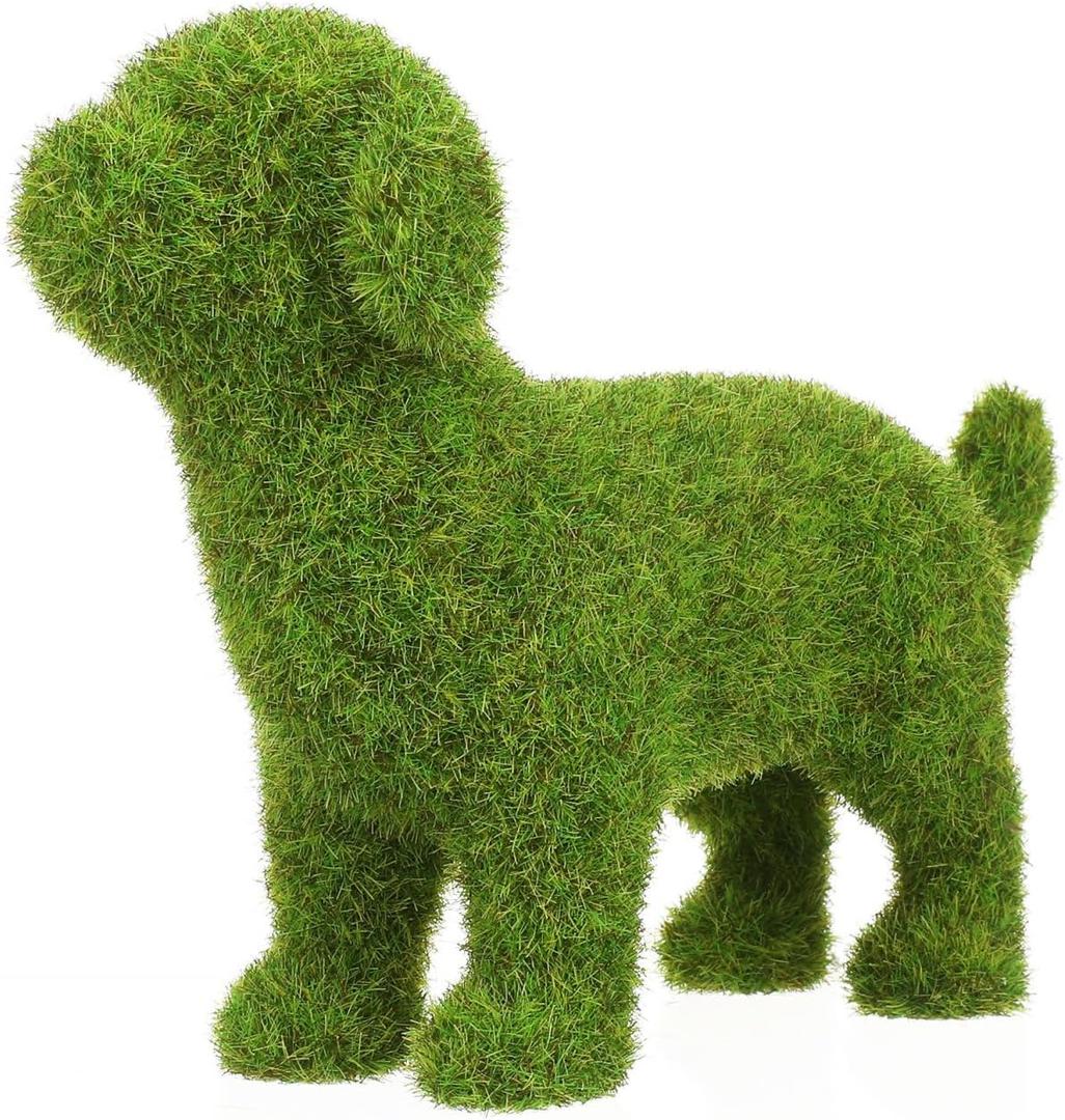 Happyyami Dog Figurine - European Style Flocking Yarn Garden Ornament for Outdoor Decor, Perfect for Pet Lovers and Garden Enthusiasts