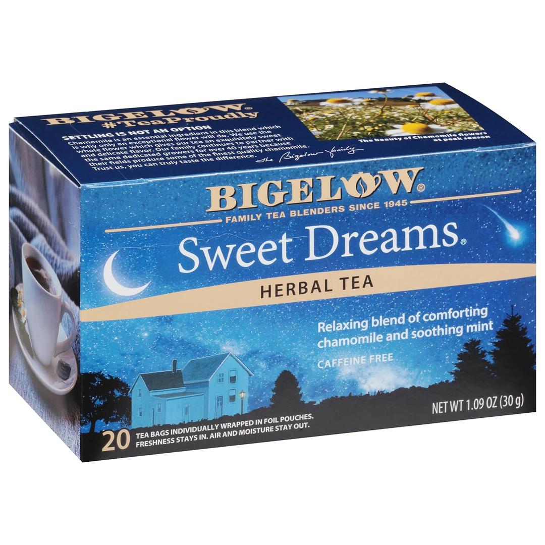 Bigelow Sweet Dreams Herbal Tea Bags, 20 Count Box (Pack of 6) Caffeine Free Herbal Tea, 120 Tea Bags Total BB  1/2028