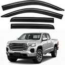 4pcs Tape-On Rain Guards for Chevy Colorado/GMC Canyon 2023 2024 2025 Outside Mount Window Visor Tinted Sun Vent Shade Deflector Compatible with Chevrolet Colorado/GMC Canyon Accessories