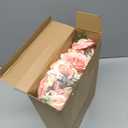 Wavwavw 6 Pcs Artificial Peony Silk Florals Fake Mix Silk Peony Rose Faux Flower Hydrangea Bouquet Elegant Realistic Wedding Floral Centerpiece for Home Party Table Arrangement (Light Pink)