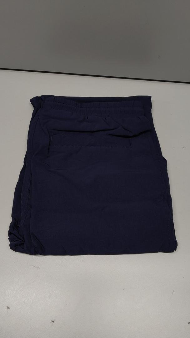 DOWMQ Men's Casual Cargo Pants Workout Sweatpants Joggers Stretch Hiking Drawstring Tactical Trousers Navy Blue,S