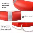 Life Ring Buoy Boat Safety Throw Ring with Water Floating Lifesaving Rope 98.4FT Set, Outdoor Professional Throwable Flotation Device (28in)