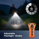 Adjustable Ultrasonic Dog Trainer  World's First Variable Frequency Pet Behavior Corrector with 10 Level Ultra Sound, 18 Dog Whistles, Anti-Bark Flashlight, Humane Dog Deterrent (Orange)