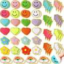 Hanaive 80 Pcs Chenille Letter Patches Self Adhesive Iron on Patch 3D Cute Embroidered Rainbow Smile Face Heart Applique Sewing Badges Patch for Fabric Clothing Jacket DIY(Assorted Rainbow,Cute)