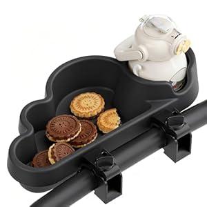 Li & Zhao Universal Stroller Snack Tray Attachment - Universal Snack for Cloud Cup Holder Stroller Tray Attachment Plastic Accessories for Baby, Toddler(Black)