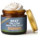 Lala Organics Beef Tallow Healing Balm for the Face, Organic Grass Fed Beef Tallow Cream, Whipped Beef Tallow for Skin, Natural Grassfed Beef Tallow Balm Moisturizer with Manuka Honey