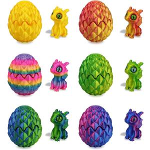 Anditoy 6 PCS Mini 3D Printed Dragon Eggs with Toys Inside Prefilled Easter Eggs for Kids Boys Girls Easter Basket Stuffers Gifts Party Favors
