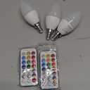 HEKEE E12 LED Candelabra Light Bulbs, Color Changing Candle, C37 B11 40W Incandescent Equivalent, 450 Lumen, RGB + 2700K Warm White, 5Watt, 12 Colors, 2 Modes, Timer, Remote Control(3Pack)