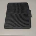 Silicone Dish Drying Mat, Stone Drying Mat for Kitchen Counter with Built-In Drain, Non-Slip Drain Pad with Built-in Drain, Heat Resistant Stone Drying Mat, Hangable, Black-1pc, 16" x 12"