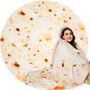 Gifts for Women Tortilla Blanket Adult Size 71 Inch, Graduation Gifts for Men and Women, Baptisms Gifts for Girl, Taco Food Burrito Blanket for Adult, Flannel Blanket Funny Gifts for Girlfriend (Beige)