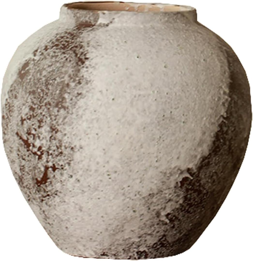 Small Vase Desktop Vase Wabi-sabi Style Vase Ceramic Vase Porcelain Vase Decoration for Living Room Flower Arrangement(20 * 20 * 10.5cm)