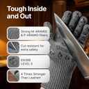 Oven Gloves with Fingers - 932F Extreme Heat Proof and Cut Resistant Mitts for Kitchen, BBQ, Grill, Baking, Fire Pit - EN407 Certified with Non-Slip Silicone Grip and Cotton Lined for Comfort