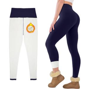 Fleece Lined Leggings for Women Buttery Soft High Waisted Tummy Control Winter Warm Legging Pants (Black, L)