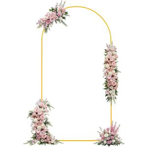 Wedding Arch Backdrop Stand, 7.2FT Gold Metal Arch Backdrop Stand for Wedding Bridal, Baby Shower, Photo Booth, Birthday Party, Garden Balloon Arch Decoration(Gold-7.2FT)