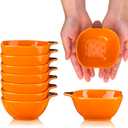 Dandat Fall Thanksgiving Ramekins 6 oz Oven Safe Pumpkin Soup Bowls Ceramic Ramekins Small Dishes Dipping Pumpkin Baking Dish Shaped Bowl for Serving Dip, Sauce, Condiments and Snack(8 Pcs)