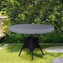 Covers & All Round Table Top Cover, 12 Oz Waterproof UV & Weather Resistant Patio Table Cover, Outdoor Table Cover for Patio Outdoor Furniture & Coffee Table (48" Dia x 4" H Inches, Gray) (Grey)