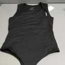 REORIA Butsmooth Womens Sexy Sleeveless Square Neck Double Lined Basic Bodysuit Tank Tops (Medium, Black)