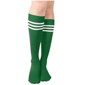 Nirohee Slouch Scrunch Socks Women, Green Slouchy Socks With White Three Striped for Women Girls, Mothers Day Gifts for Mom Wife Daughter, Long Sock High Boot Knit Sock