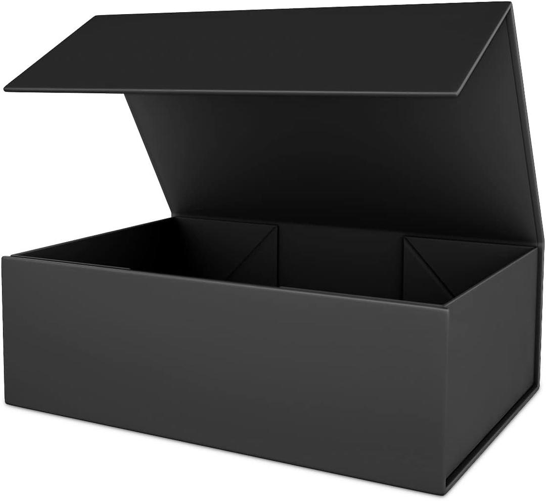 Black Gift Box 10" x 6" x 3" with Magnetic Closure Lid Gift Boxe for Presents,Bridesmaid Gifts Boxes,Cute Box,Birthday Box,Luxury for Gift Packaging, Magnetic Gift Boxe for Wrapping Gifts (Black)