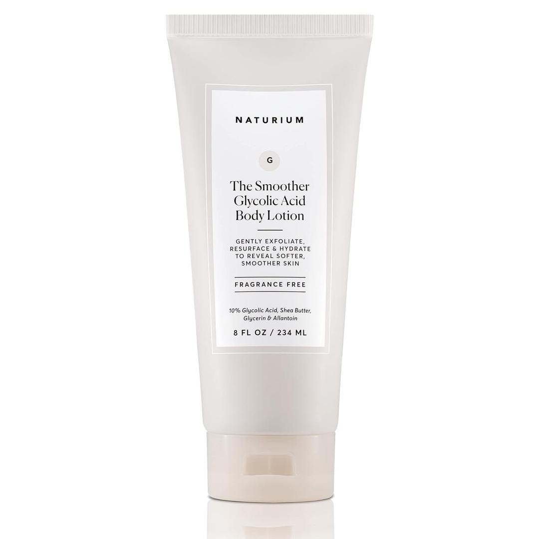 Naturium The Smoother Glycolic Acid Body Lotion, Resurfacing & Exfoliating Treatment, with 10% Glycolic Acid, 8 oz
