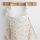 Blissful Diary Muslin Nursing Cover for Breastfeeding, Breathable Breastfeeding Cover up with Arch Neckline for Women, Nursing Apron (Pink Floral)