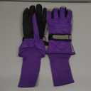 MAGARROW Kids Winter Warm Gloves Windproof Water-Resistant Snow Boys Girls Sport Gloves (Small, Deep Purple- Long Cuff)