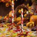 Lebaley 6 PCS Fall Flameless Taper Candle LED 10.6 Inch Fall Taper Candles Battery Operated Candlesticks Fall Candle for Thanksgiving Harvest Wedding Birthday Home Party Dinner Fireplace Decor