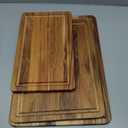3-PieceTeak Wood Cutting Board Set with Stand for Kitchen, Chopping Boards with Deep Juice Groove, Charcuteire Butcher Block Gift for Chef Housewarming Wedding