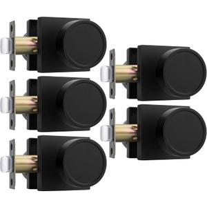 goldenwarm Black Closet Door Knobs Interior, Matte Black Passage Interior Door Knobs, Heavy Duty Zinc Alloy Indoor Doorknobs for Closet, Hall, 5 Pack