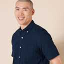 Amazon Essentials Oxford Shirts for Men - Regular-Fit, Short-Sleeve (XX-Large, Navy)