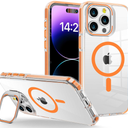 iPhone 13 Pro Case, MagSafe Compatible, Magnetic Kickstand Case for Women, Clear Green