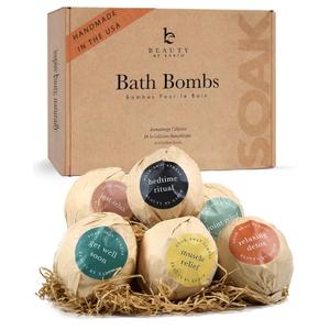 Bath Bombs Gift Set, USA Made with Organic & Natural Ingredients, Christmas Stocking Stuffers for Women & Men, Relaxing Spa Gifts, Wife Stocking Stuffers (1 Count (Pack of 6))