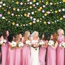 Gold and Pink Party Decorations Circle Dots Garland Metallic Gold Light Pink and White Hanging Polka Dot Streamer for Women Girl Birthday Baby Shower Bridal Shower Wedding Princess Party Supplies