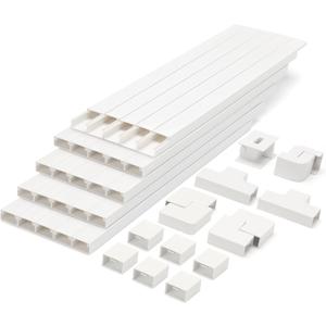 2 x Cable Covers for Cords on Wall-392.5in Wire Hider for TV on Wall, White Cable Concealer, 25 x L15.7in W0.95H 0.55in
